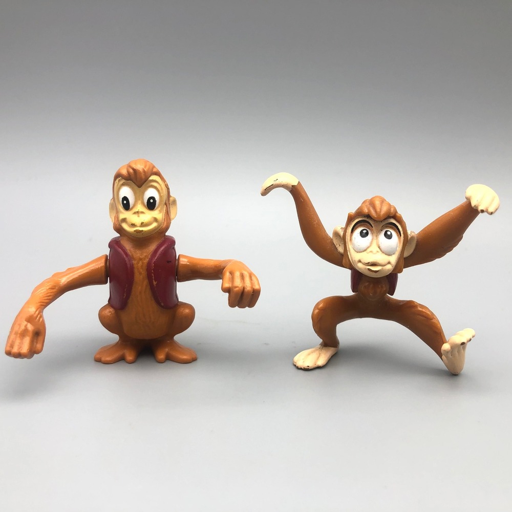 Disney Aladdin Abu Monkey Figures Lot Mattel & Burger King Vintage PVC Toy Set